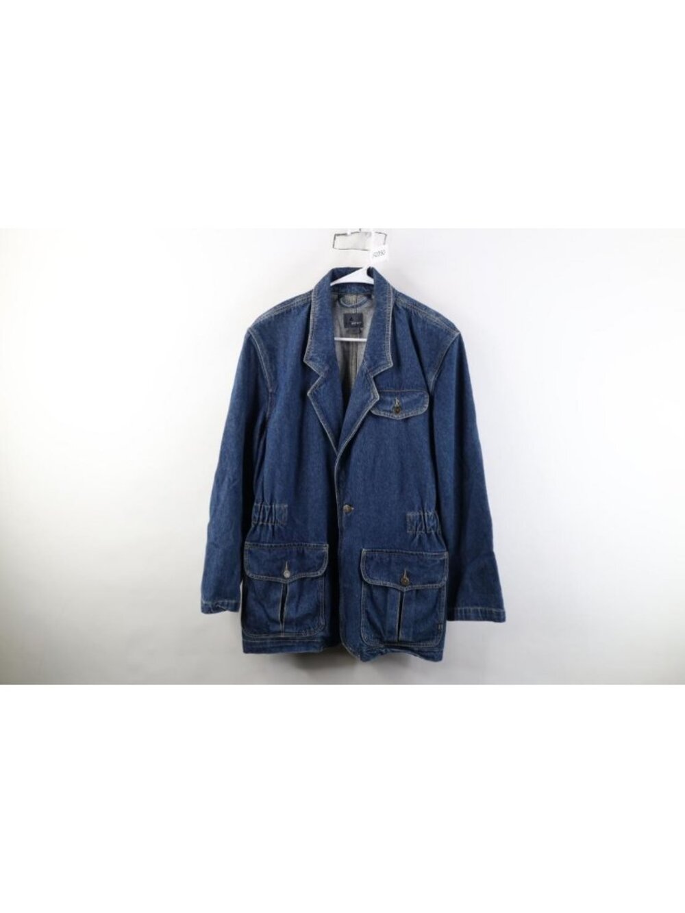 Vintage 90s Streetwear Womens 6 Faded Denim Jean Chore Barn Blazer Jacket Blue